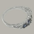 thumbnail image 4 of LBG British Made Real 10k White Gold Natural Sapphire Womens Band Ring - 33 size options - Size 6.25, 4 of 6
