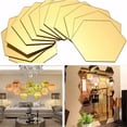 thumbnail image 1 of Pegatinas de pared de espejo Decoración de espejo hexagonal Mural acrílico hexagonal Azulejos de plástico Hogar Sala de estar Dormitorio Sofá TV Fondo Decoración de pared 12 piezas Plata, 1 of 7