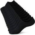 thumbnail image 1 of Xiao Hua 10 pares de calcetines sin costuras - calcetines bajos antideslizantes con forro invisible - suaves y elásticos, negros, talla M (talla: 5-9), 1 of 2