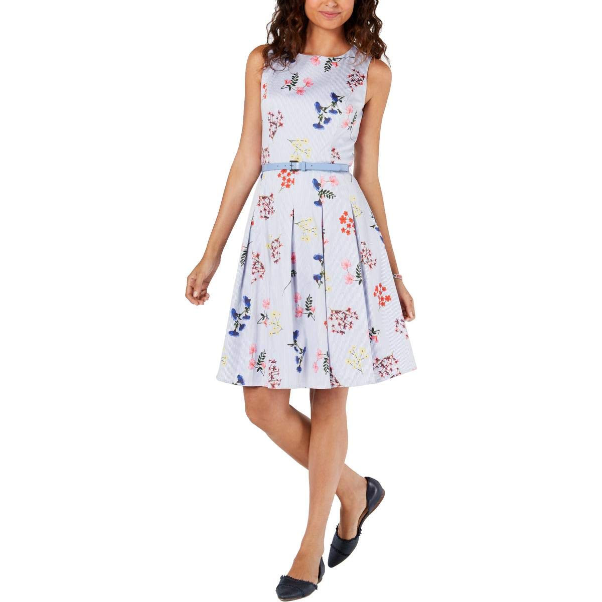tommy hilfiger belted fit and flare dress