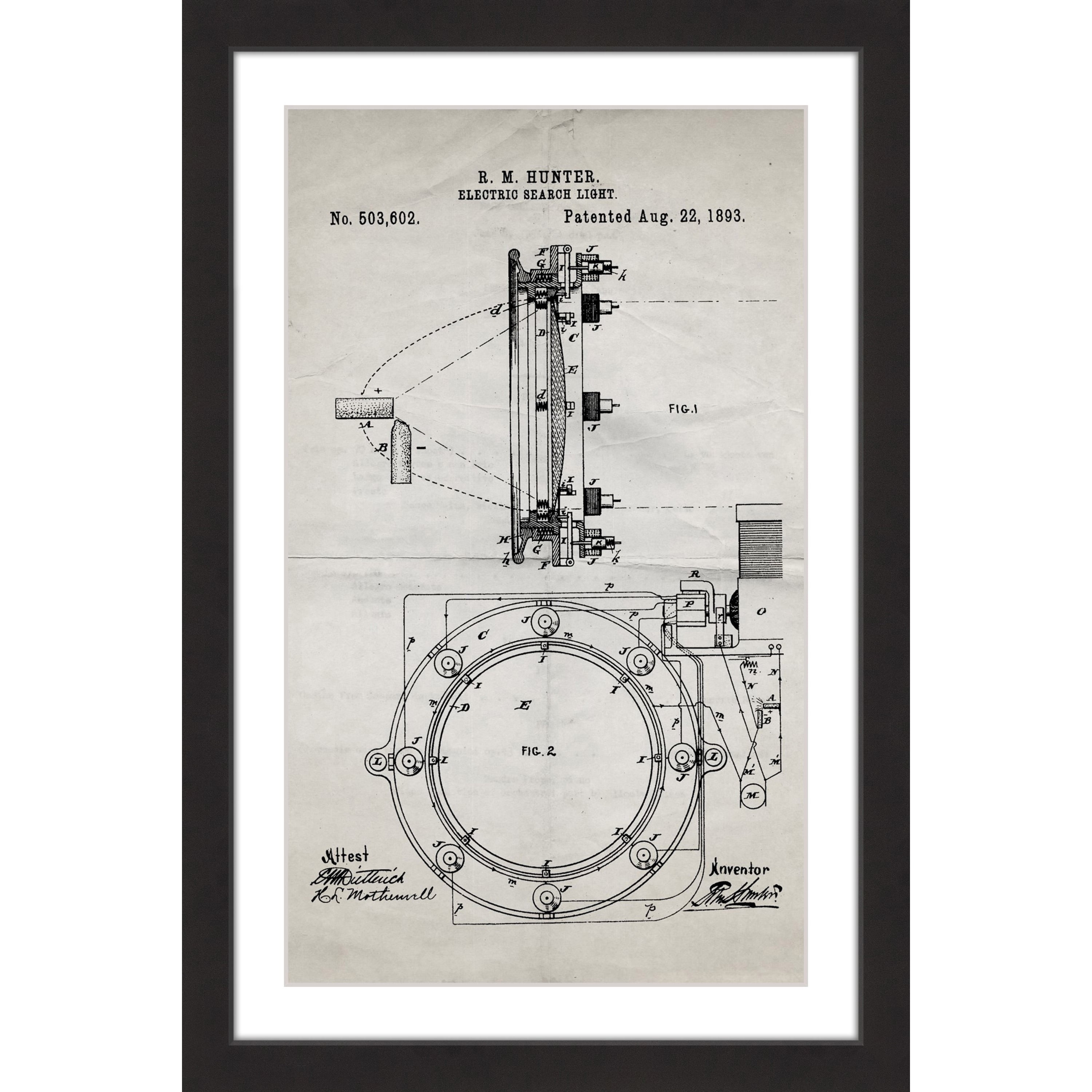 "Searchlight 1893 Old Paper" Framed Painting Print