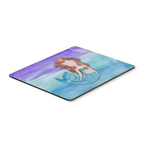 Brunette Mermaid Watercolor Mouse Pad, Hot Pad or Trivet