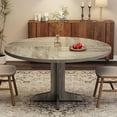 thumbnail image 2 of Juiluna Round Dining Table for 4, 47 Inches Dining Room Table with Wooden Base, Circle Kitchen Dinner Table for Dining Room, Kitchen, Living Room (Table Only), Grey, 2 of 7
