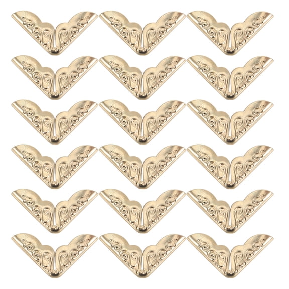 OUNONA 200Pcs Vintage Style Golden Iron Book Corners, Protective Covers for Scrapbooking and Bookbinding