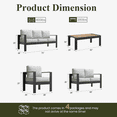 thumbnail image 3 of LayinSun Outdoor Aluminum Furniture Set with Coffee Table, Modern Patio Conversation Sets for Porch, Backyard, 3 of 9