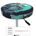 thumbnail image 4 of Round Bar Stool Seat Covers, Vintage Skull Beer Elastic Round Chair Cover Stool Seat Slipcover Bar Stool Cushions Round Pad for 12-14 inch, 4 of 7