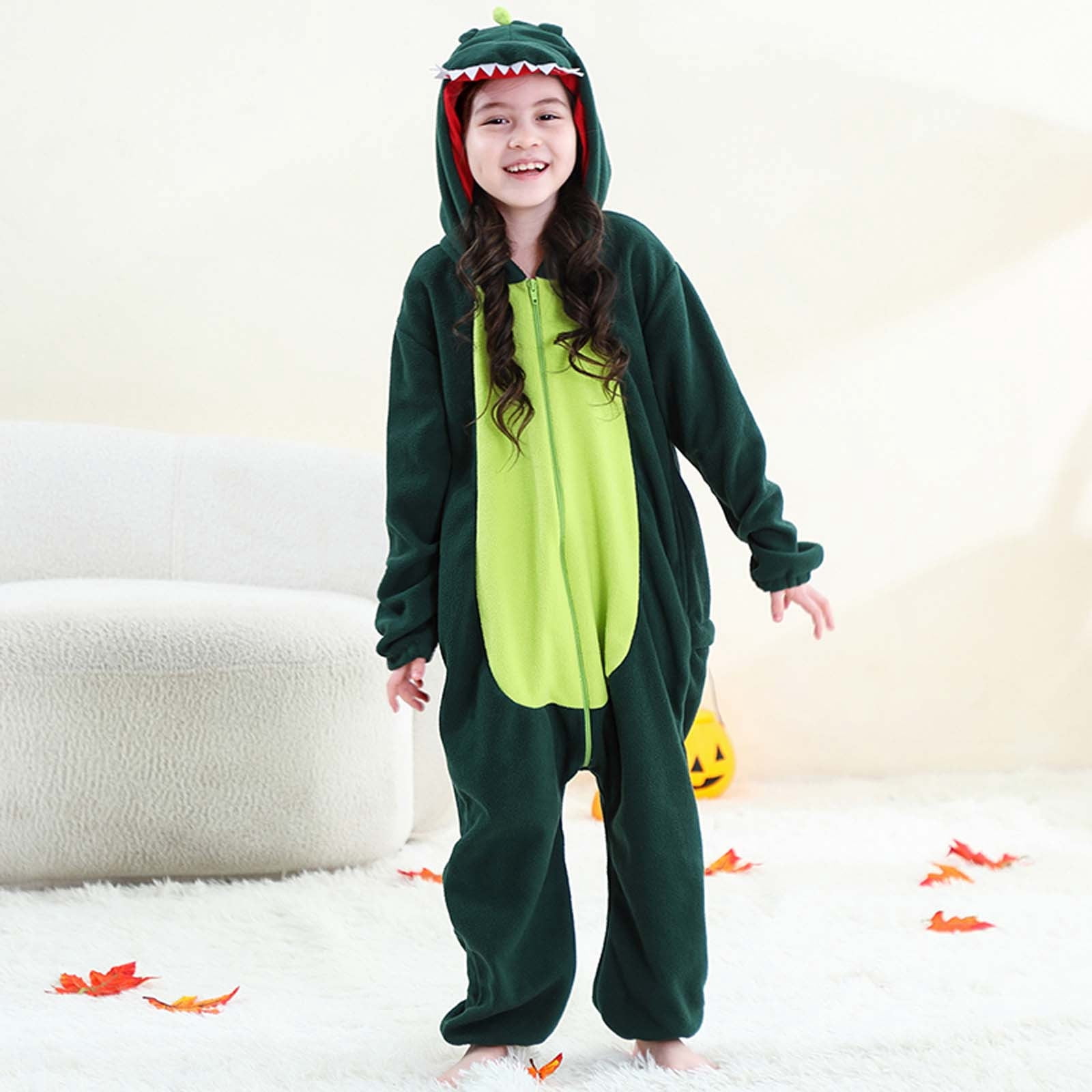 Animals Costumes, Animal Onesie, Paiwinds Girls Boys Halloween Role-playing Jumpsuit Fleece Long Sleeved Hooded Jumpsuit for 3-12 Years Old, 5 Years