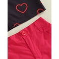 thumbnail image 6 of Toddler Baby Boy Valentines Day Outfits Short Sleeve Heart Print Shirt + Shorts Set, 6 of 8