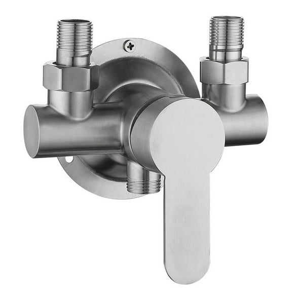 Robinet de Douche en Acier Inoxydable Mitigeur Eau Chaude et Froide Poignée Métallique Murale