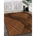 thumbnail image 3 of Ahgly Tapis d'Intérieur Lavable en Machine Carré Transitionnel Acajou Brun, 7 Pieds Carré, 3 of 7