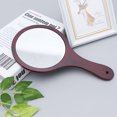 thumbnail image 2 of 1PC Handheld Mirror Wooden Frame Cosmetic Mirror Makeup Mirror for Women Girls Coffee, 2 of 8
