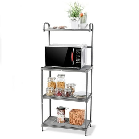 Costway 4-Tier Baker's Rack Microwave Oven Stand Shelves Kitchen Storage Rack (Best Stand Alone Ovens)