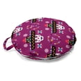 thumbnail image 1 of Cinco de Mayo Round Floor Cushion with Handle, Continuous Pattern with Flowers and Sugar Skull Sombrero, Decorative Pillow for Living Room & Dorms, 18" Round, Dark Magenta Multicolor, by Ambesonne, 1 of 4