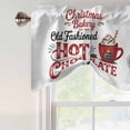 thumbnail image 4 of Christmas Hot Chocolate Tie Up Valance Curtains for Windows, Kitchen Curtains Window Treatments, Winter Cocoa Vintage Short Window Shades Valances for Bedroom Bathroom Cafe 42"x12", 4 of 8