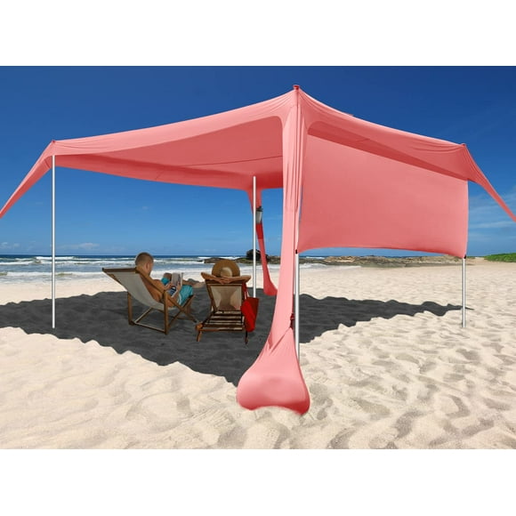 Toldo de playa Easierhike, 305 x 305 cm, con protección UPF50+, a prueba de viento