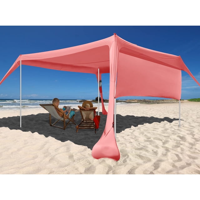 Toldo de playa Easierhike, 305 x 305 cm, con protección UPF50+, a prueba de viento