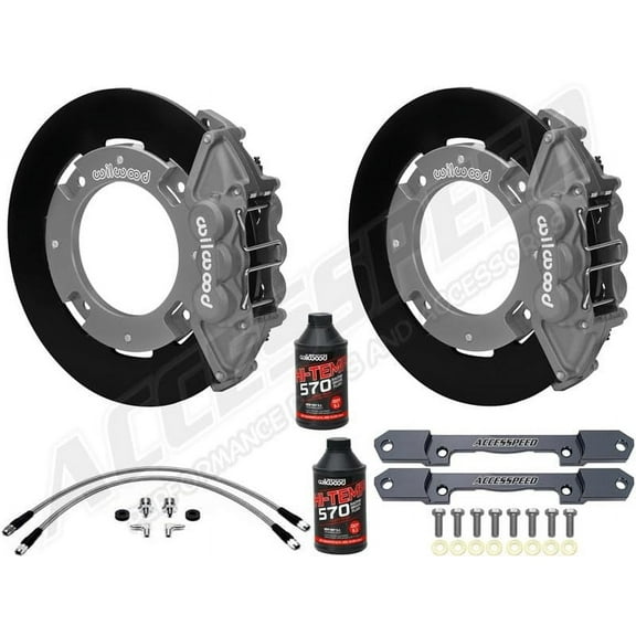 Wilwood Rear UTV RACE Big Brake Kit Combo with Gray Ano Calipers and Brake Fluid For 2016-2023 Polaris RZR XP & Pro XP