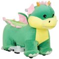 thumbnail image 2 of Qaba 6V Kids Ride on Horse, Triceratops Shaped Battery Powered Ride on Toy with Music Forward, PU Wheels, for Girls Boys Aged 18-36 Months, Green, 2 of 9