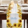 thumbnail image 3 of Table Runners 72 Inches Long Dress Scarves, Sunflowers Farmhouse Kitchen/Dining Table Runner, Coffee Tablerunners, Yellow Flowers Summer Botanical Pastoral Wooden 18x72 Inch, 3 of 9