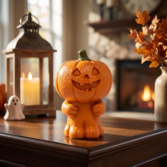 ShengapQ Halloween Pumpkin Desktop Decorative Ornament, Halloween Decoration, Festive Home Decor, Cute Resin Pumpkin for Office Desk, Halloween Party Decoration