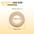 thumbnail image 2 of 60Pack Natural Wood Rings, 20mm/0.6inch Unfinished Smooth Circles (5mm Thick), 2 of 6