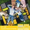 thumbnail image 4 of Sunflower Checkered Picnic Blankets Waterproof Foldable Picnic Blanket 80"x 60" Picnic Mat 3-Layer Thicking Outdoor Picnic Blanket Sandproof Lightweight Beach Blanket with Strap Machine Washable, 4 of 5