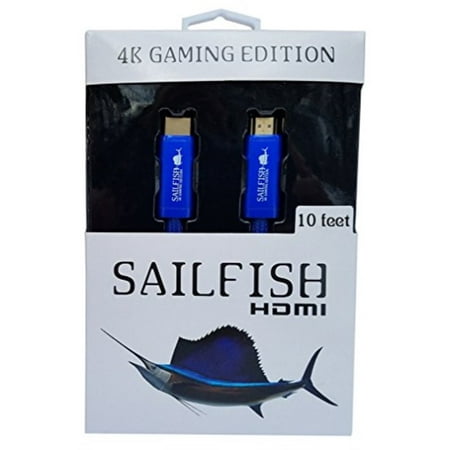 Sailfish HDMI cable 2.0 - 4K Gaming Edition Designed for Xbox One X, Xbox One & PS4 Pro (10 Feet,