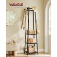 thumbnail image 5 of Coat Rack, Coat Stand with 3 Shelves, Hall Tree Free Standing with Hooks for Scarves, Bags, Umbrellas, Steel Frame, Industrial Style, for Entryway, Living Room, 5 of 6