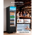 thumbnail image 2 of KFFKFF Commercial Glass Door Refrigerator, 6.1 Cu.Ft / 173 L Upright Beverage Cooler with Adjustable Lightbox, 3 Shelves & LED Lighting for Home or Business Use, 2 of 9