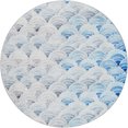thumbnail image 2 of Addison Rugs Dream Shag Premium Machine Washable Transitional Arches Blue Round Rug, 8' x 8', 2 of 8