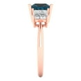 thumbnail image 3 of Three-Stone Engagement Ring for Women - 2.5ct Natural London Blue Topaz in 14K Rose Gold Promise Ring, 3 of 6