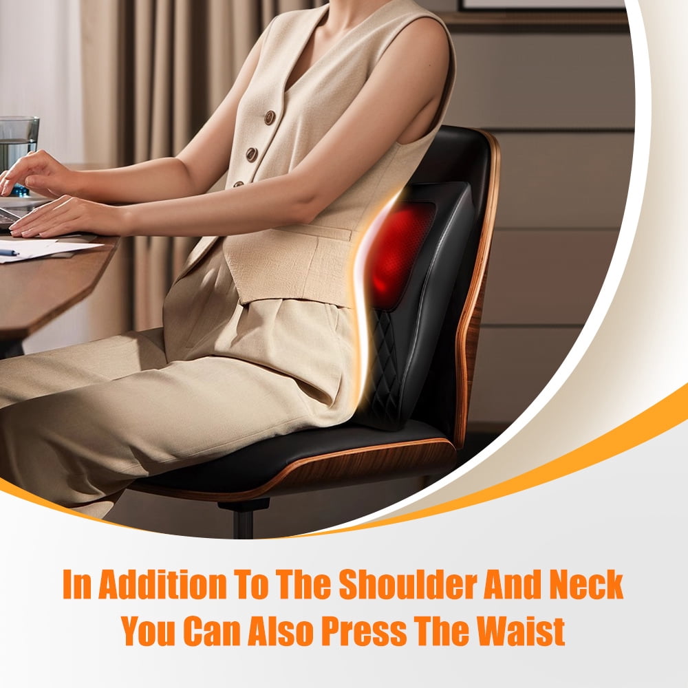 Nuvrek Shiatsu Neck and Shoulder Massager Pillow with 3D Deep Tissue Kneading