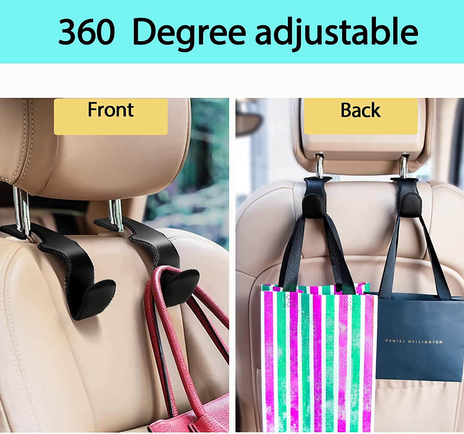 SEAMETAL Car Seat Back Storage Bag Pu Leather Hanging Car Organizer  Multifuntional Storage Pocket Handbag Holder with Tissue Box - AliExpress