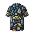 thumbnail image 2 of Daiia Colorful Space Men's Linen Shirts Short Sleeve Casual Shirts Button Down Shirt for Men Beach Summer Wedding Shirt-3X-Large, 2 of 7