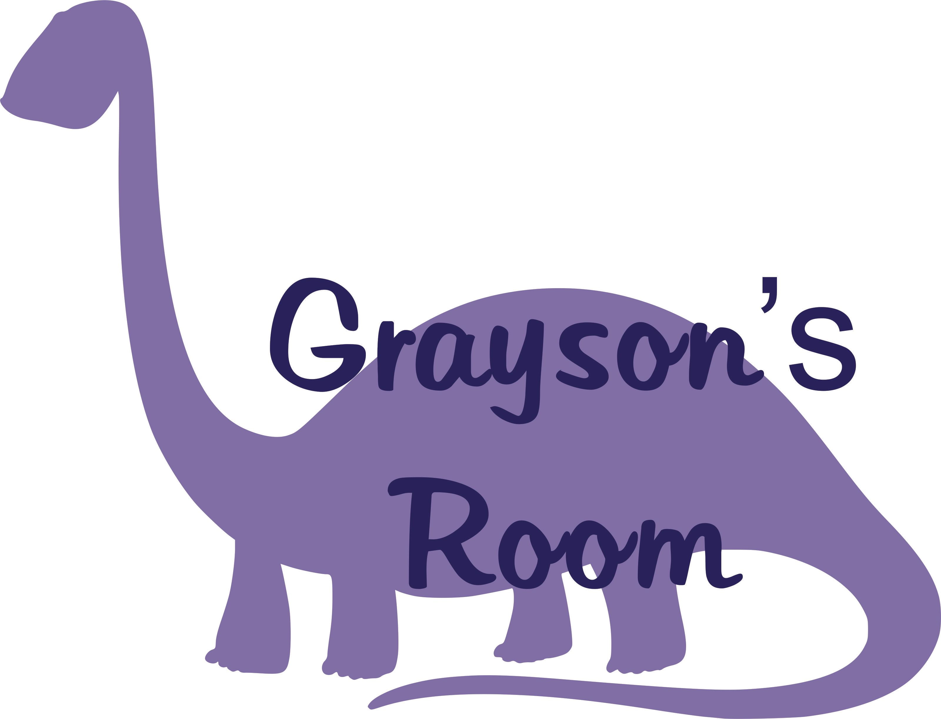 Dinosaur Wall Clock PERSONALIZED Boy Girl Child Decor Kids Bedroom PlayRoom GIFT 
