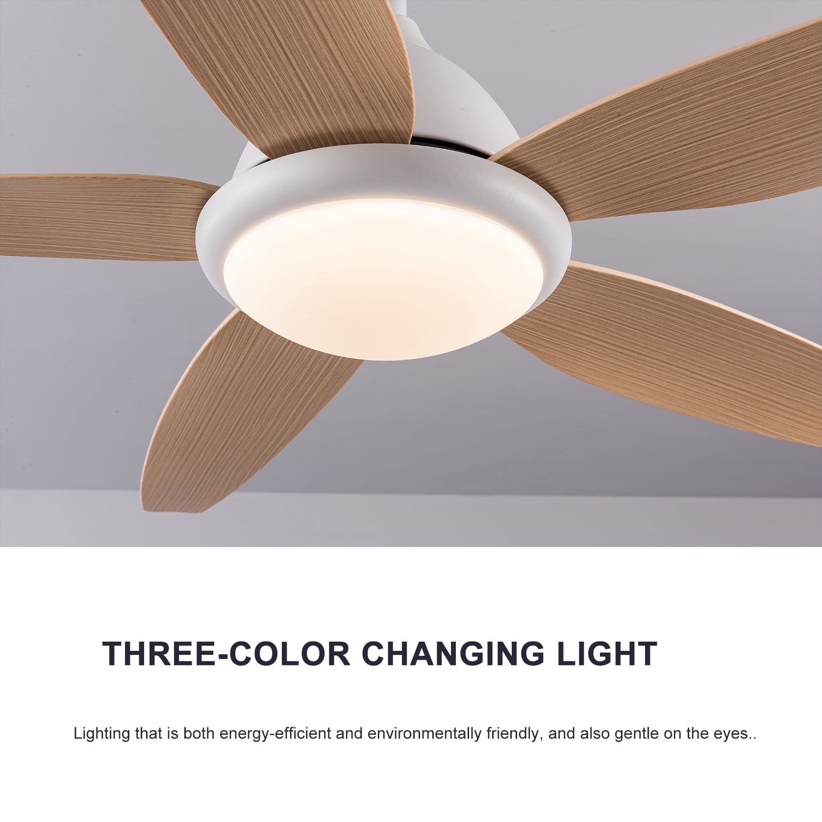Mintazer 56 in Ceiling Fan with Dimmable LED Light, Modern Ceiling Fan with Remote for Indoor Bedroom Living Room, White