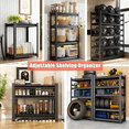 thumbnail image 2 of 82"H 6 Tier Kitchen Rack Shelf,Organizer Heavy Duty Metal Shelving,Shelving Unit Bakers Rack With Storage Pantry Shelf,3600 Lbs Industrial Kitchen Storage Organization Free Standing 40"W×16"D, 2 of 8