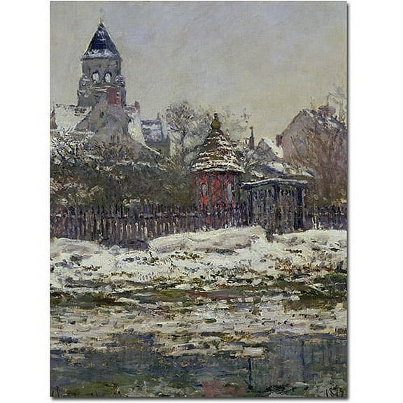 Trademark Fine Art Claude Monet The Church at Vetheuil 1879 Canvas Wall Art - 14x19