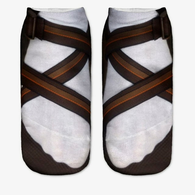 PEIXUN Sandales Motif 3D Chaussettes Imprimées Chaussettes de Course Femmes Personnalité Cheville Basse