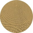 thumbnail image 1 of Ahgly Company Tapis d'Intérieur Rond Lavable en Machine Jaune Transitionnel, 3 Pieds Rond, 1 of 7