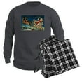 thumbnail image 6 of CafePress - Vintage Santa Claus Sleigh Christmas Holiday - Men's Long Sleeve Charcoal Pajama Set, 6 of 7