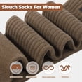thumbnail image 3 of Loritta Secret Slouch Socks Women, 6 Pairs Cotton Cushioned Knee High Boot and Scrunch Stacked Long Socks for Women, Size 9-11, 3 of 7