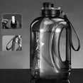 thumbnail image 5 of Large Leakproof Sports Water Bottle with Straw & Chug Lid, Clear Volume Markings, Ergonomic Handle for Gym, Running, Hiking & Travel(Black,1800ML / 61Oz), 5 of 6