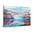 thumbnail image 1 of Startonight Canvas Wall Art Abstract - Blue River in the City Painting - Framed 24" x 36"&nbsp;, 1 of 6
