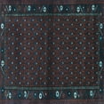 thumbnail image 1 of Ahgly Company Indoor Square Southwestern Light Blue Country Area Rugs, 5' Square, 1 of 4