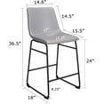 thumbnail image 3 of HOMEKOKO Bar Stools Set of 2, 26 Inches Bar Stool with Back, Carbon Fiber Bar Chair with Metal Legs (Light Grey), 3 of 7