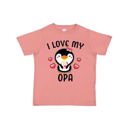 

Inktastic I Love My Opa with Cute Penguin and Hearts Gift Toddler Toddler Girl T-Shirt