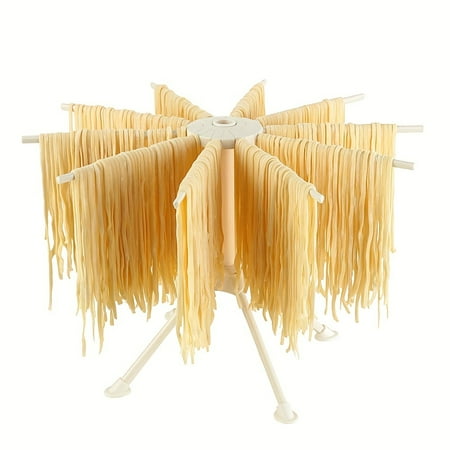 

THRTR 1pc Collapsible Pasta Drying Rack Plastic Foldable Noodle Drying Rack Homemade Fresh Spaghetti Stand Dryer Noodle Hanger For Kitchen With 10 Arms Stable Easy Quickly Set Up