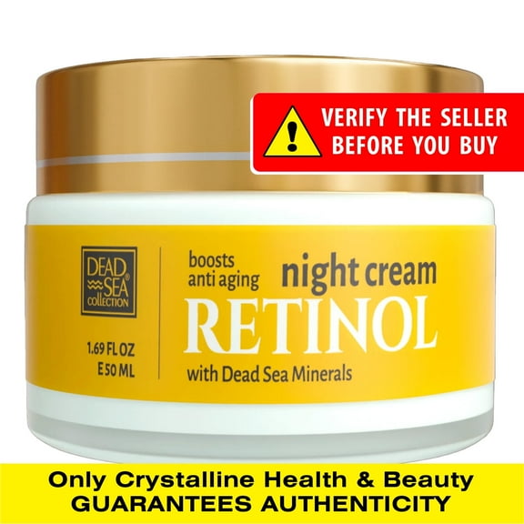 Dead Sea Collection Retinol Anti-Aging Night Cream - Face Moisturizer with Retinol - Firming Cream with Dead Sea Minerals and Retinol - 1,69 Fl. Oz