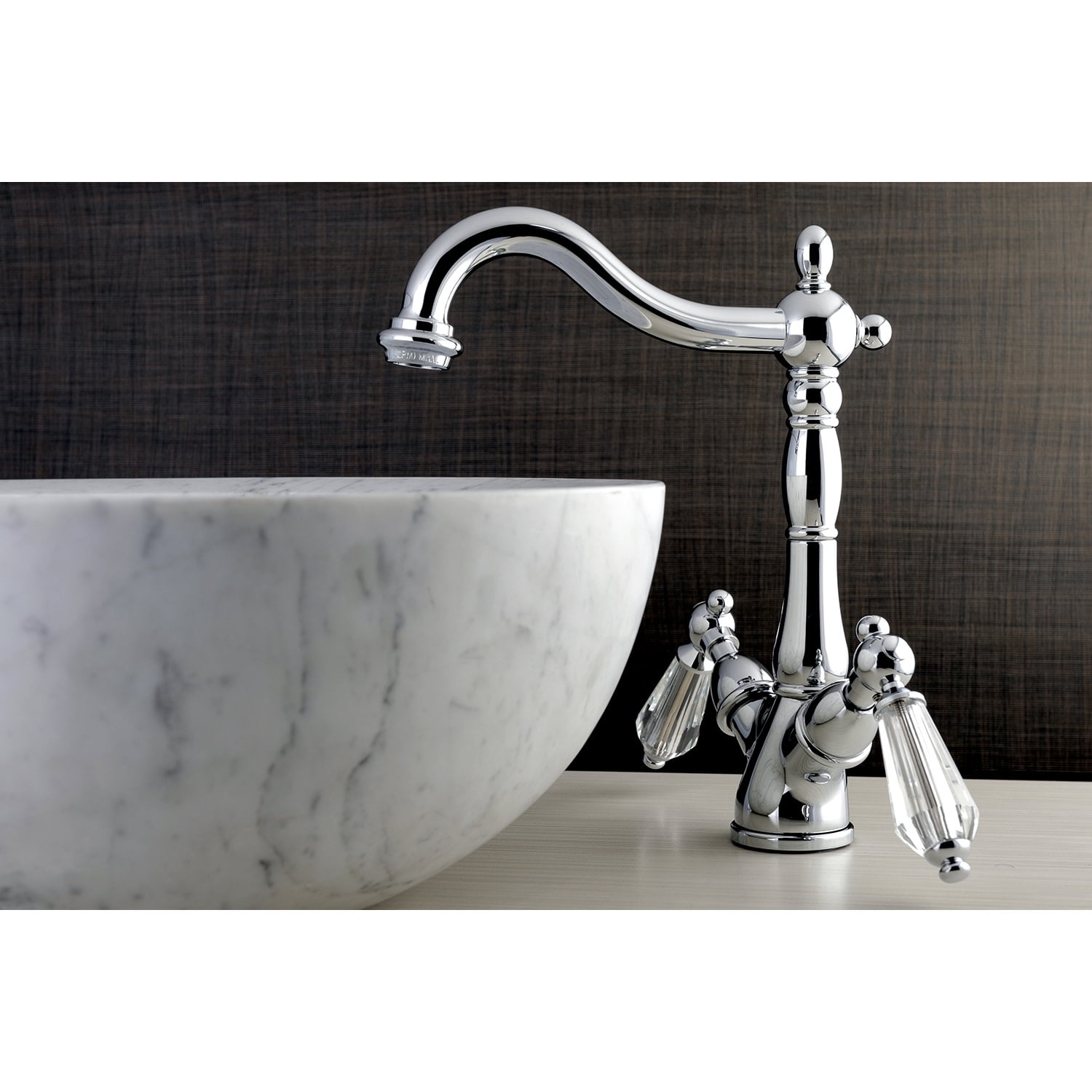 Kingston Brass KS1491WLL Wilshire Vessel Bathroom Faucet, Polished Chrome